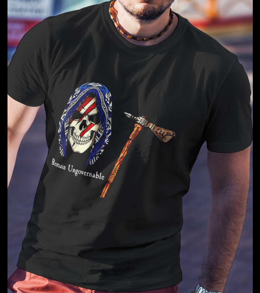 Remain Ungovernable Hooded Skull With Hammer Anti Authority T-Shirt