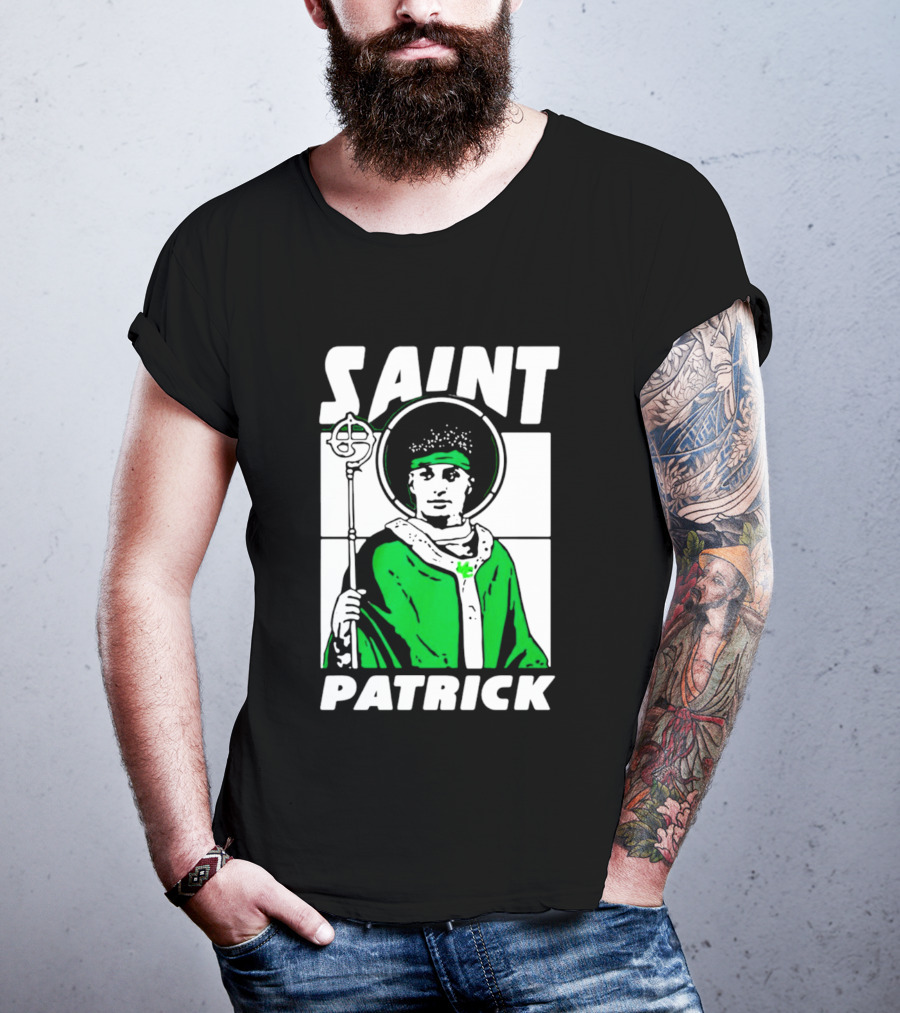 Saint Patrick Mahomes Kansas City Chiefs Iconic Green Halo And Staff T-Shirt