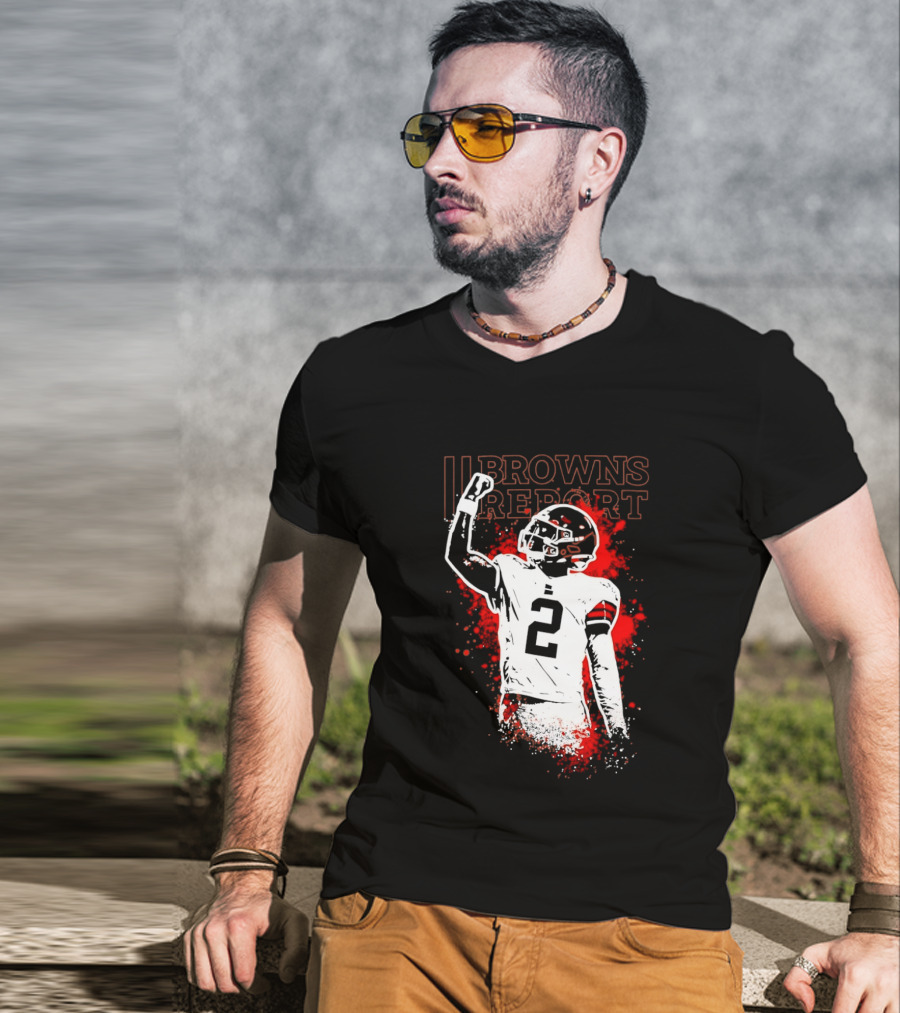 Shedeur Sanders Perfect Timing 2 Browns Report Cleveland Browns T-Shirt