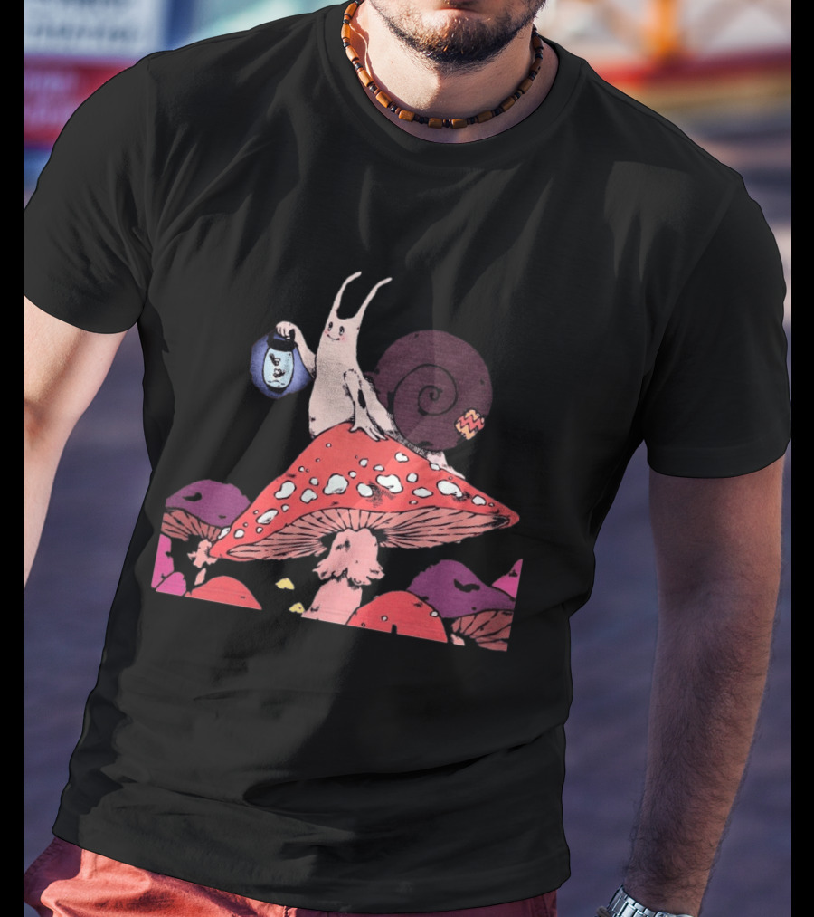 Steady Hands Snail Lantern On Giant Mushroom T-Shirt