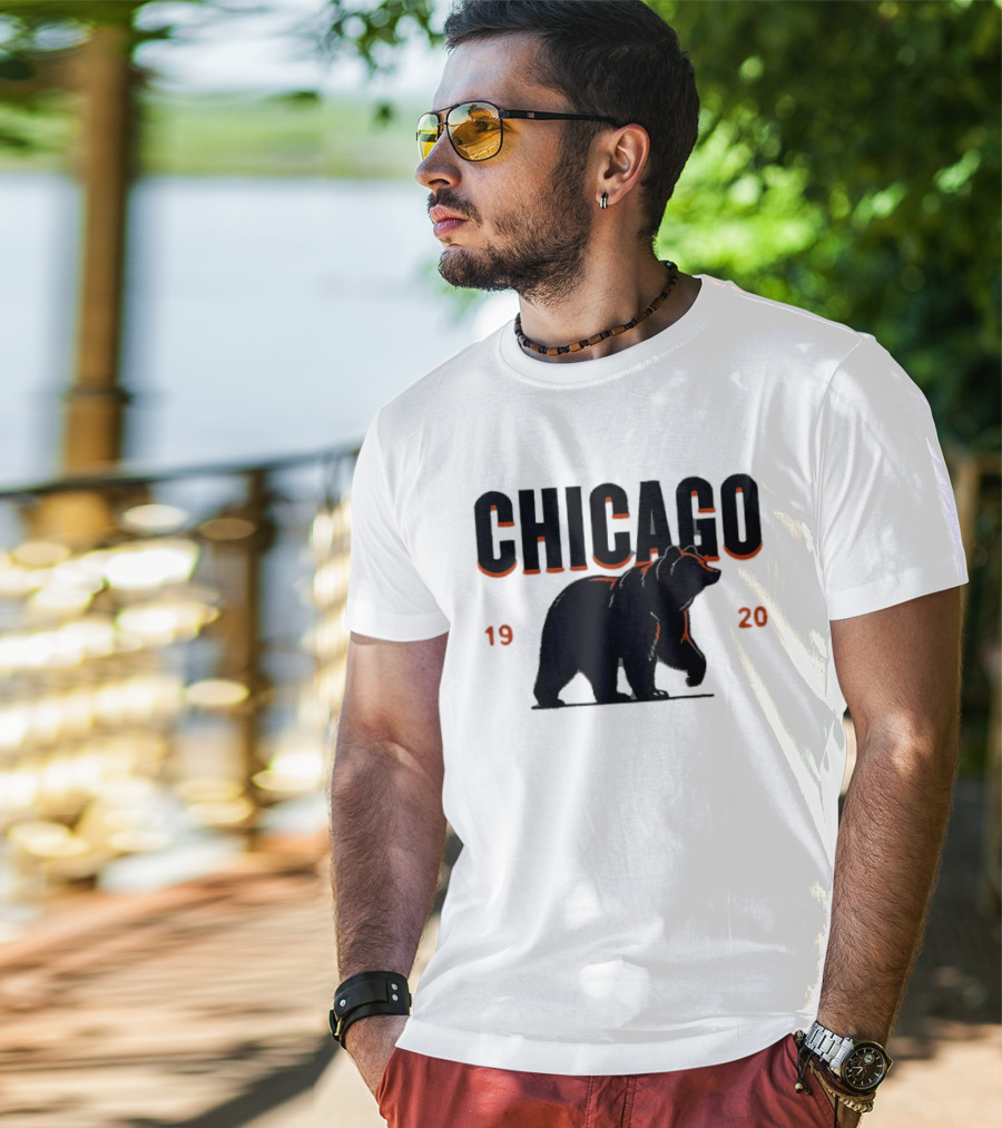 Chicago Bears 1920 Walking Grizzly Orange T-Shirt