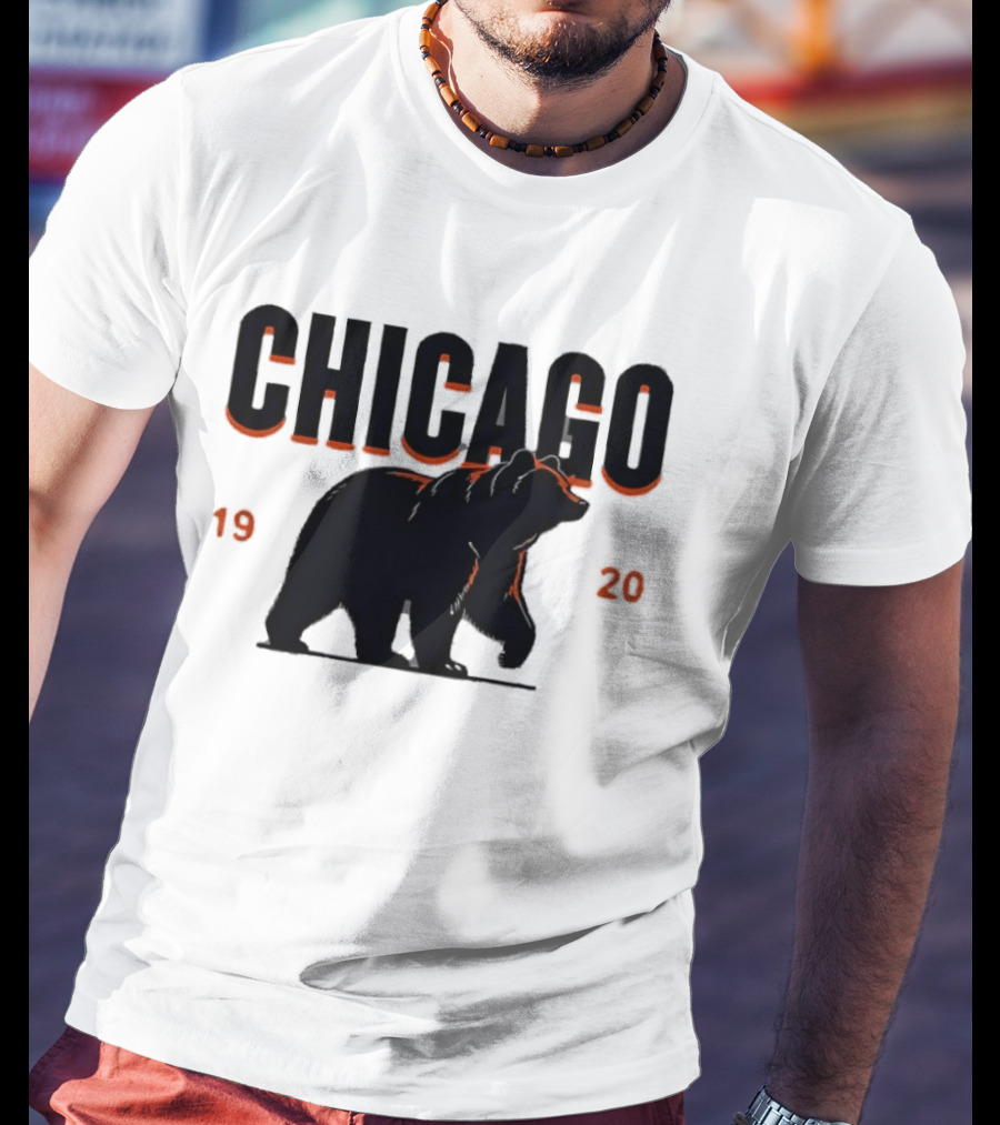 Chicago Bears 1920 Walking Grizzly Orange T-Shirt