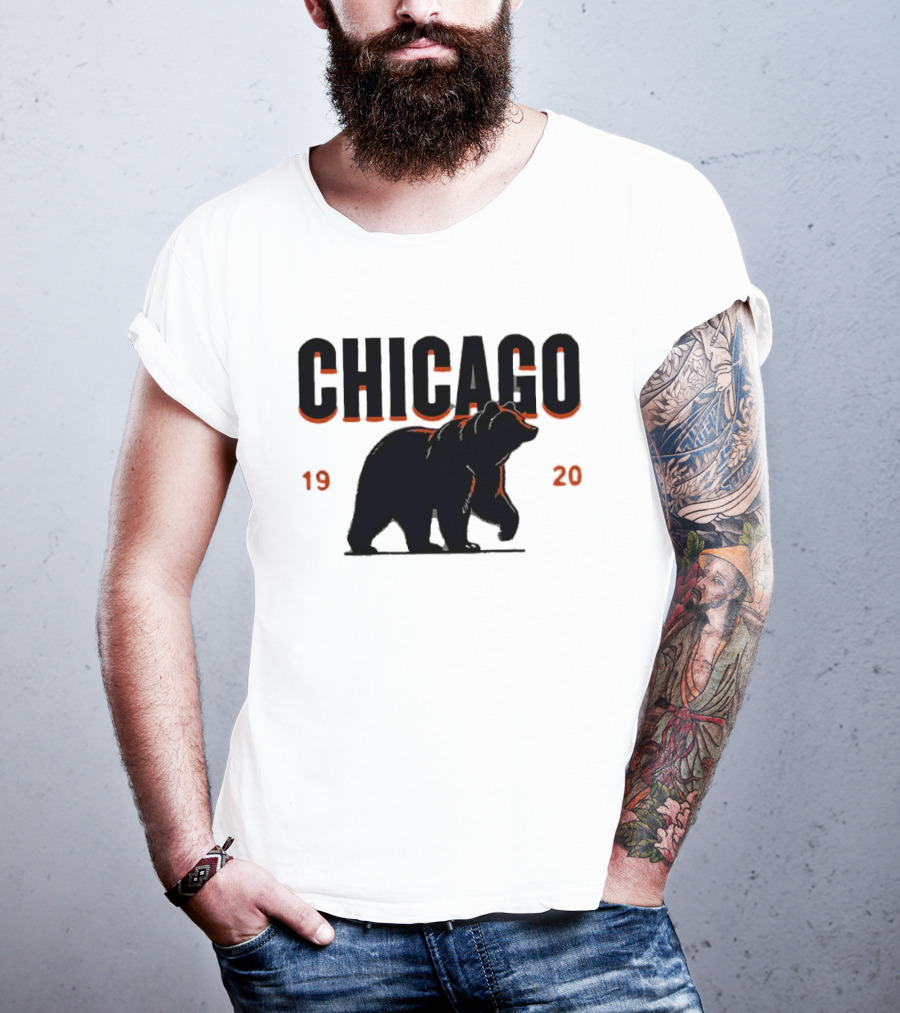 Chicago Bears 1920 Walking Grizzly Orange T-Shirt