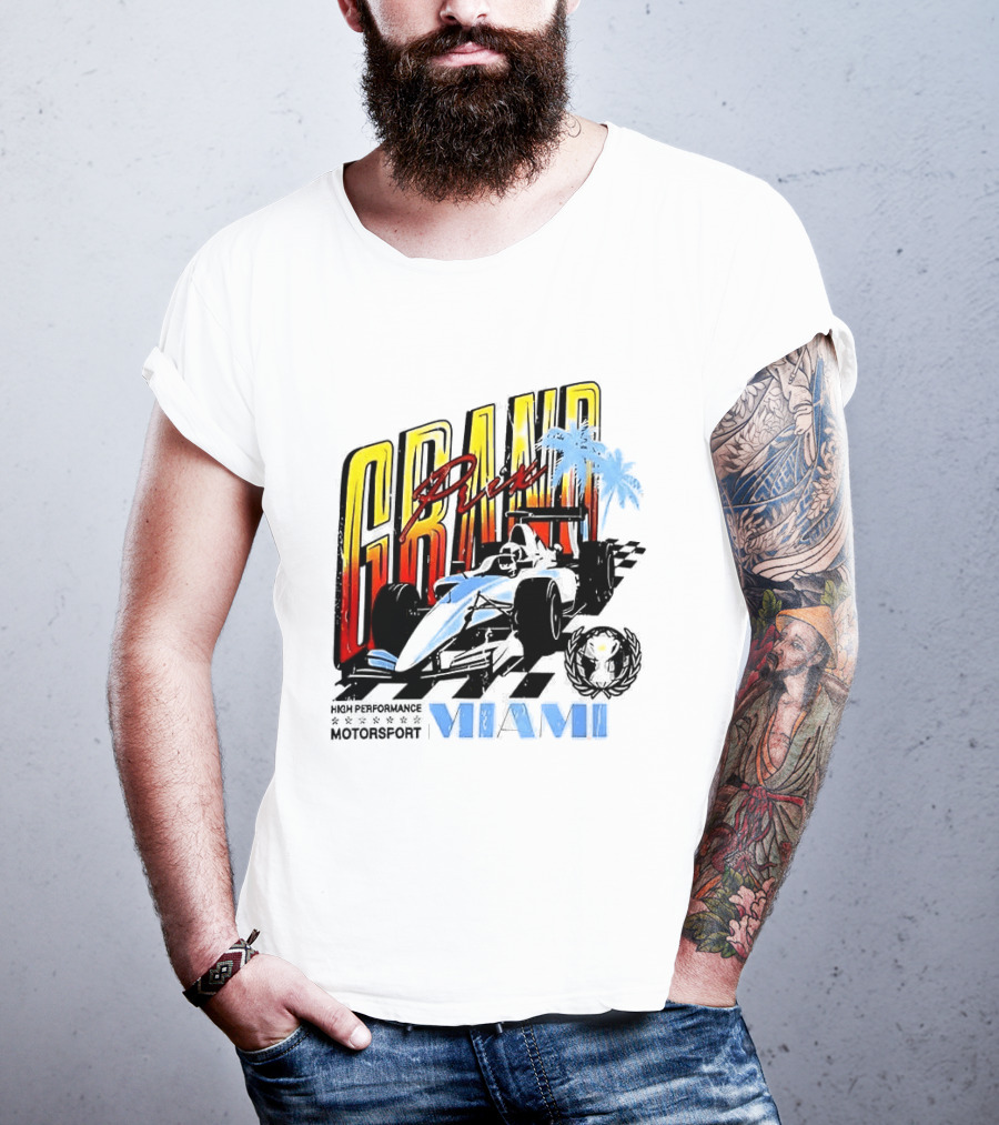 Chicago Bears Grand Prix Motorsport Miami Racing Car T-Shirt