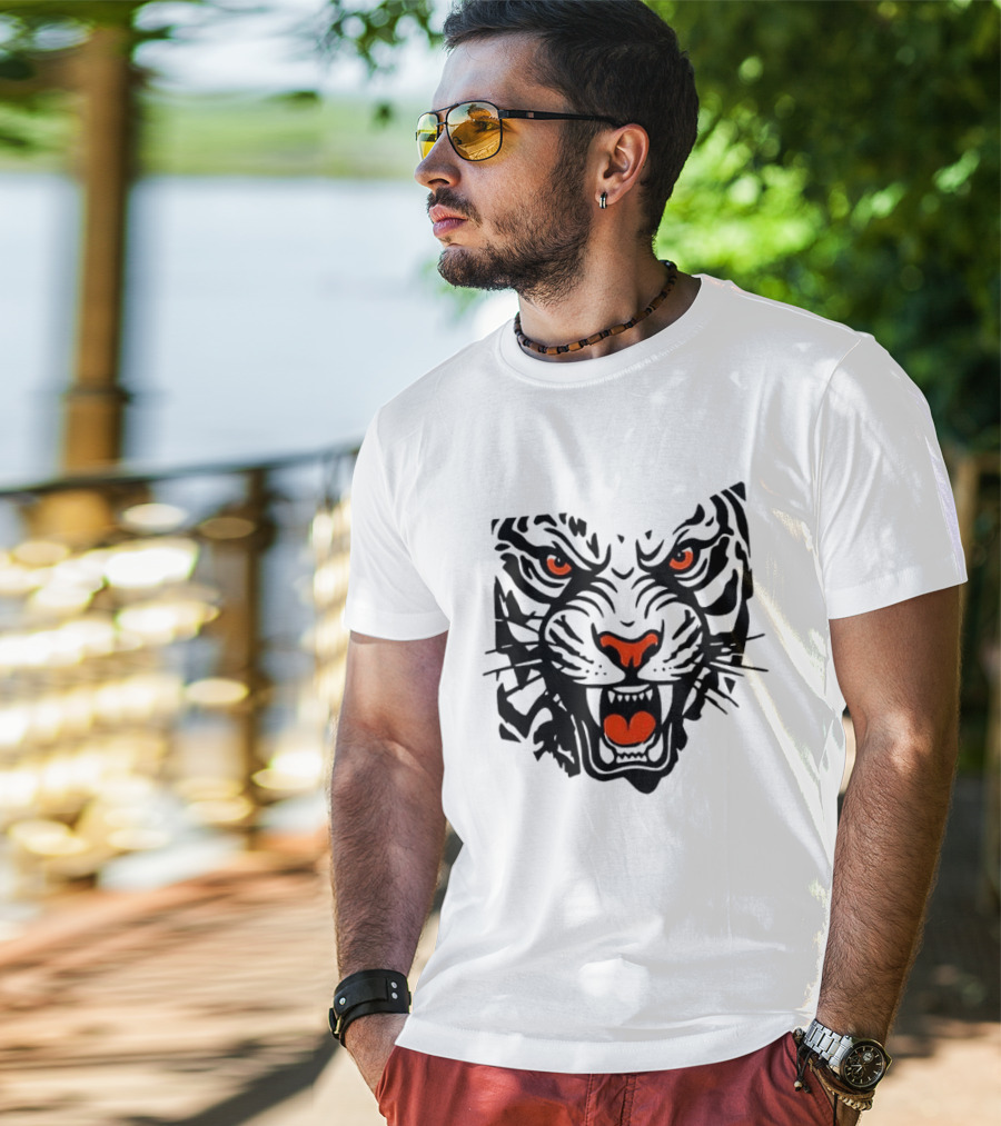 Cincinnati Bengals Open In Orange 2026 Season Tiger Face T-Shirt