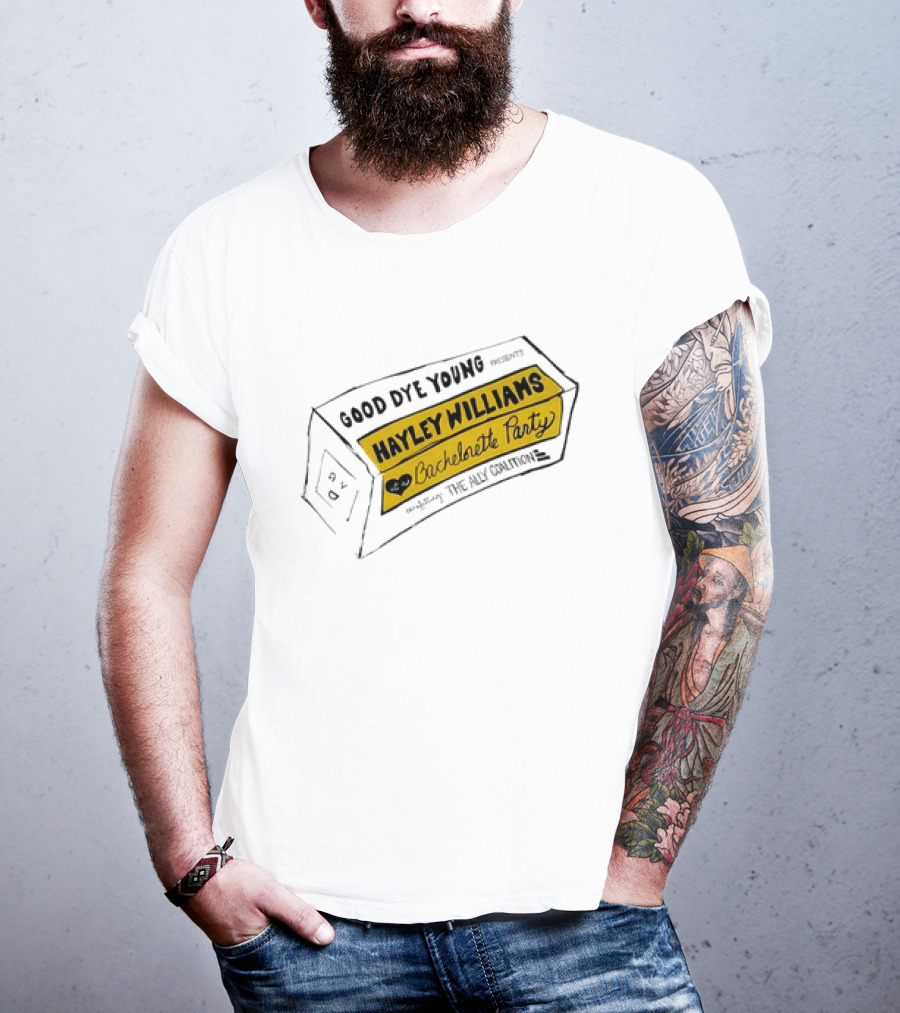 Good Dye Young Hayley Williams Bachelorette Party Benefitting The Ally Coalition Yellow Box Sketch T-Shirt