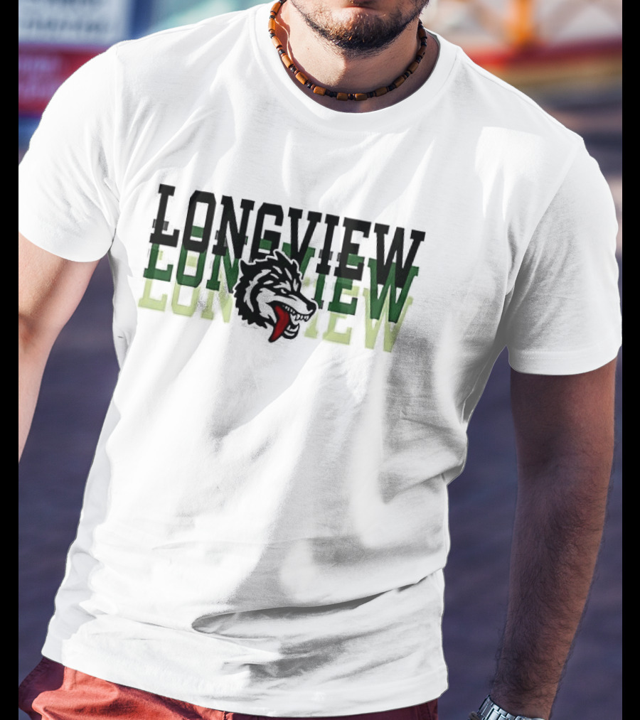 Longview Once A Lobo Always A Lobo Green Wolf Head T-Shirt