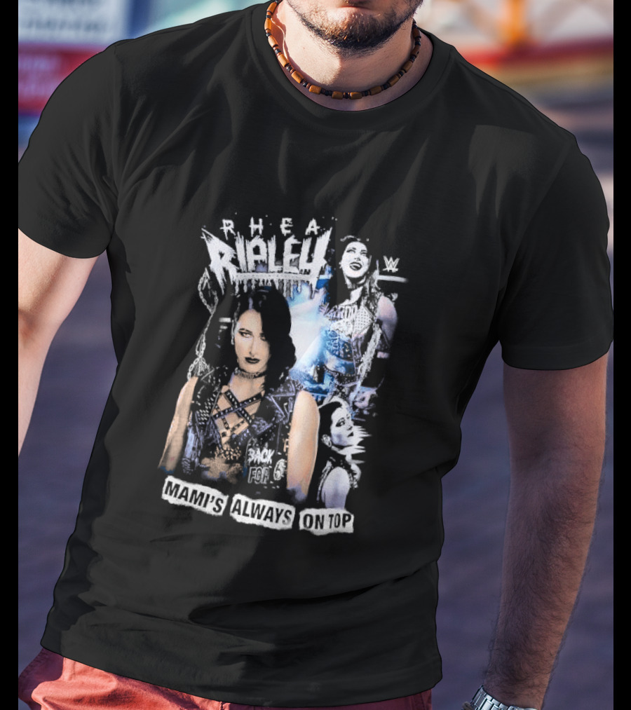 Rhea Ripley WWE Mami's Always On Top Wrestler Collage T-Shirt