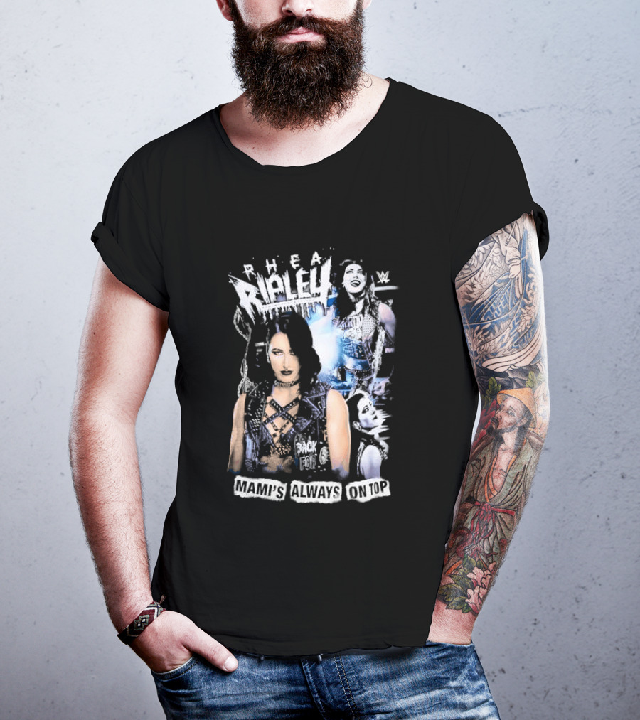 Rhea Ripley WWE Mami's Always On Top Wrestler Collage T-Shirt