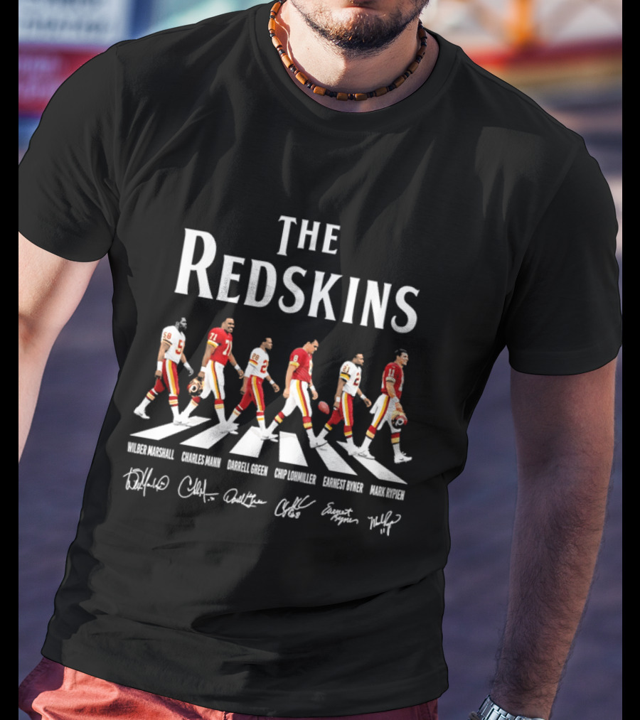 The Redskins Wilber Marshall Charles Mann Abbey Road Football Legends T-Shirt