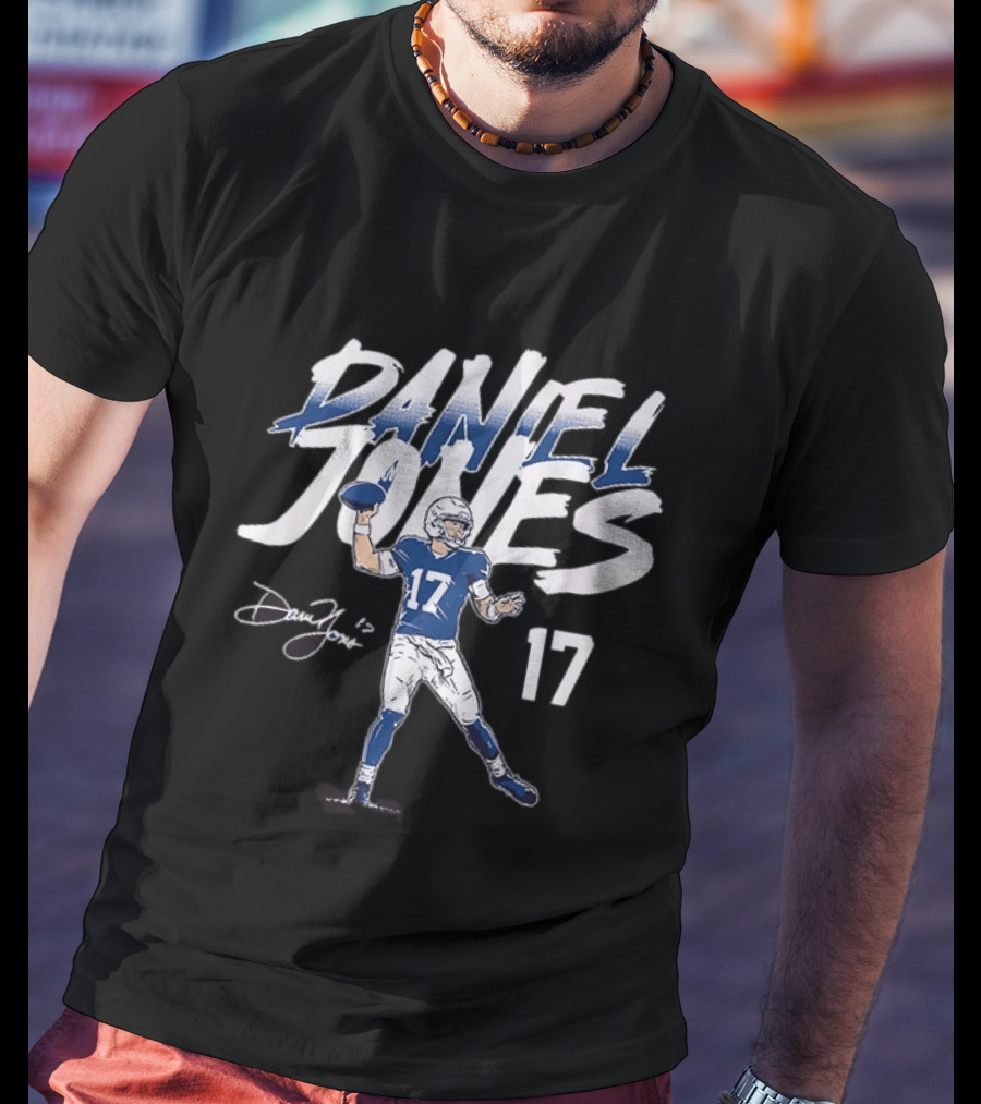 Daniel Jones 17 Indianapolis Colts Football Quarterback T-Shirt