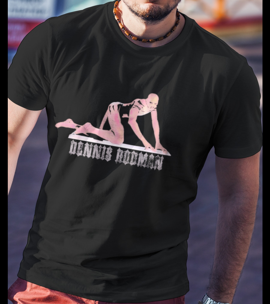 Dennis Rodman Pink Tinted Gothic Crawling Figure T-Shirt