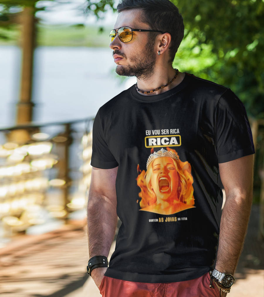 Eu Vou Ser Rica Contem As Joias Da Titia Rica Screaming Blonde Woman T-Shirt