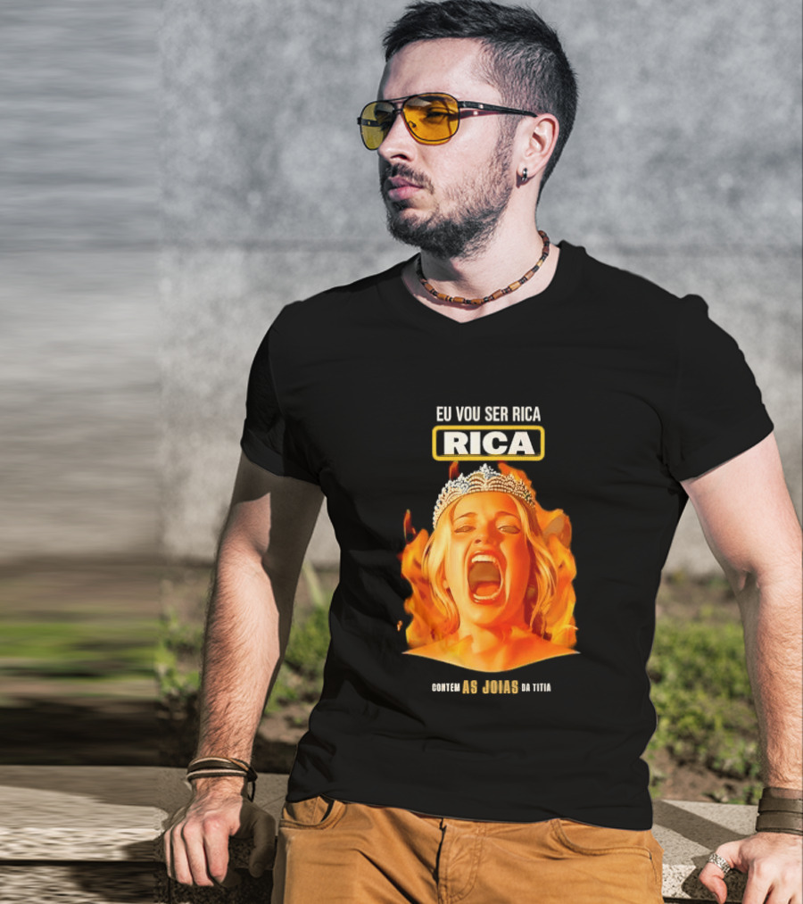 Eu Vou Ser Rica Contem As Joias Da Titia Rica Screaming Blonde Woman T-Shirt