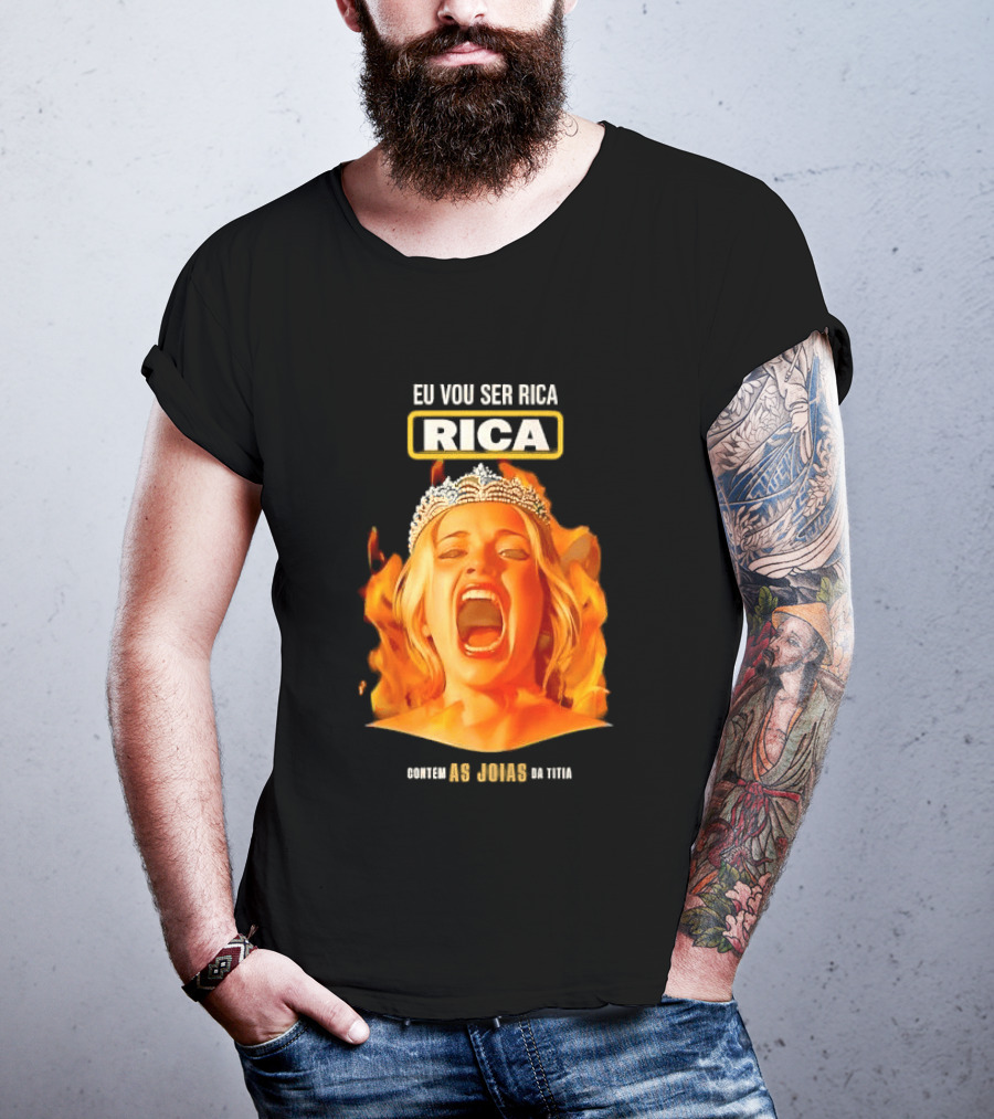 Eu Vou Ser Rica Contem As Joias Da Titia Rica Screaming Blonde Woman T-Shirt