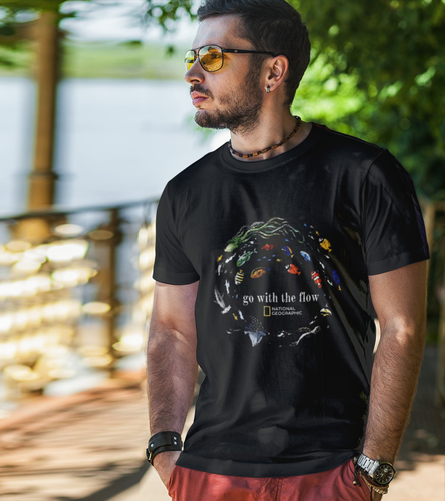 Go With The Flow National Geographic Colorful Sea Creatures T-Shirt