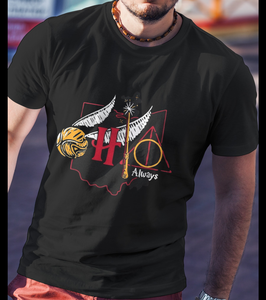 Harry Potter Hogwarts Hedwig Quidditch Golden Snitch Deathly Hallows Always T-Shirt