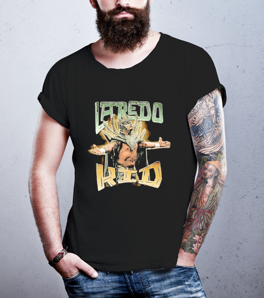 Laredo Kid Masked Luchador Arms Outstretched Distressed Luchador Champion T-Shirt