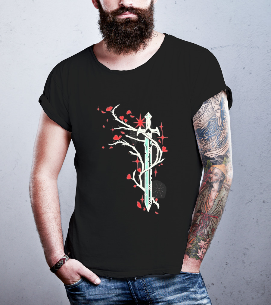 Lifesteal Sword With Red Petals Survival Gaming T-Shirt