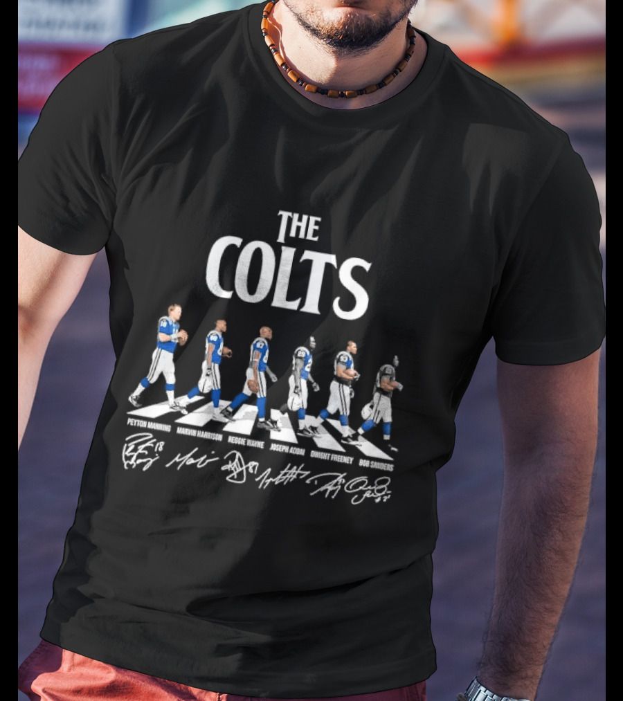 Indianapolis Colts Roster Players Crosswalk Signatures The Colts T-Shirt