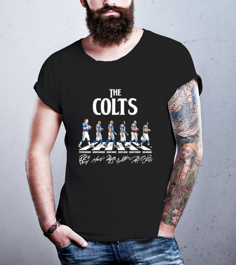 Indianapolis Colts Roster Players Crosswalk Signatures The Colts T-Shirt