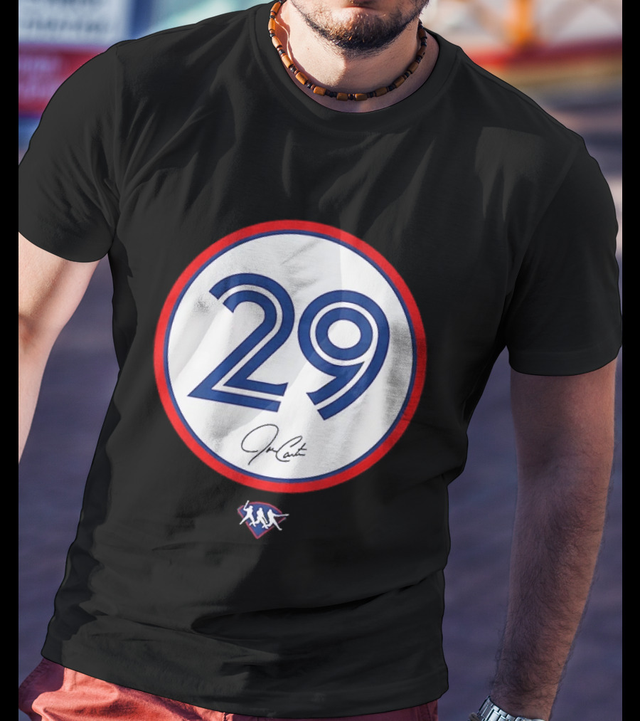 Joe Carter 29 Autograph Toronto Blue Jays Baseball T-Shirt