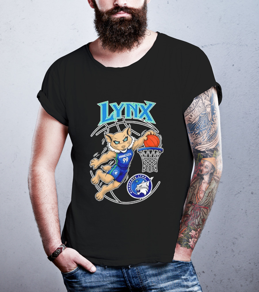 Minnesota Lynx 99 Cartoon Dunking Basketball Player T-Shirt