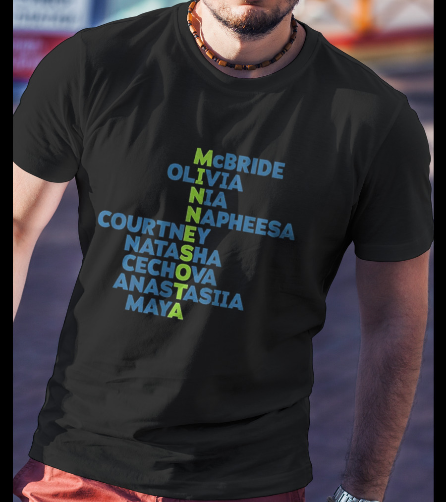 Minnesota Lynx WNBA Basketball Player Names McBride Olivia Nia Napheesa Courtney Natasha Cechova Anastasia Maya T-Shirt