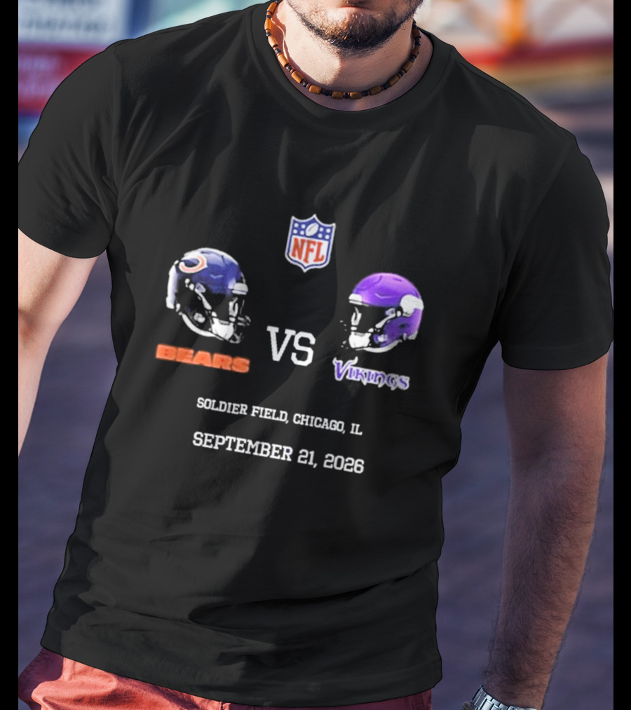 NFL Bears VS Vikings Soldier Field Chicago IL September 21 2026 T-Shirt