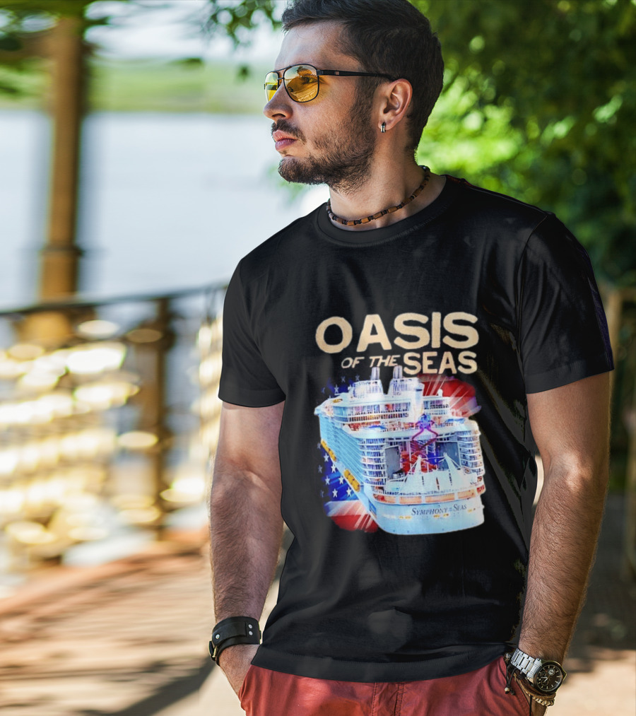 Oasis Of The Seas Symphony Cruise Ship American Flag T-Shirt