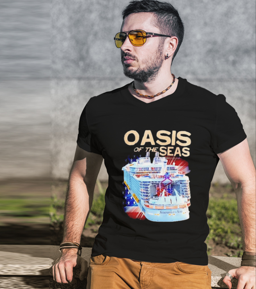 Oasis Of The Seas Symphony Cruise Ship American Flag T-Shirt