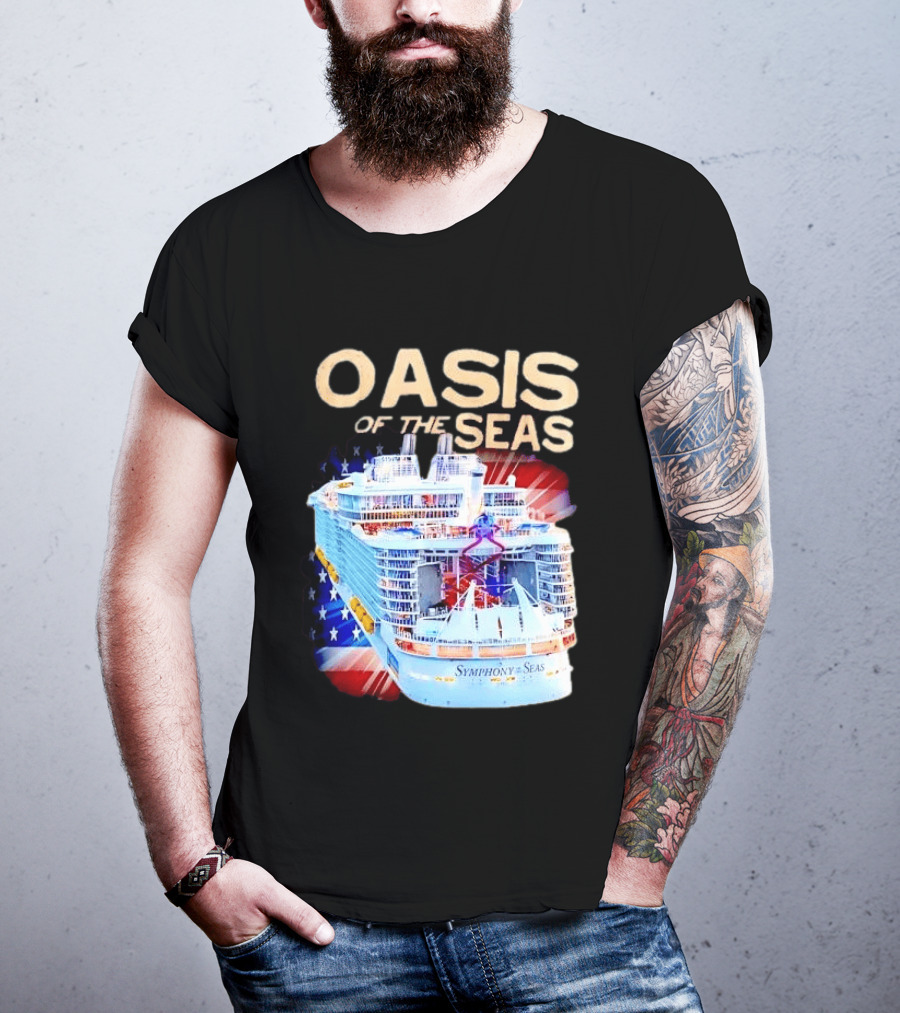 Oasis Of The Seas Symphony Cruise Ship American Flag T-Shirt