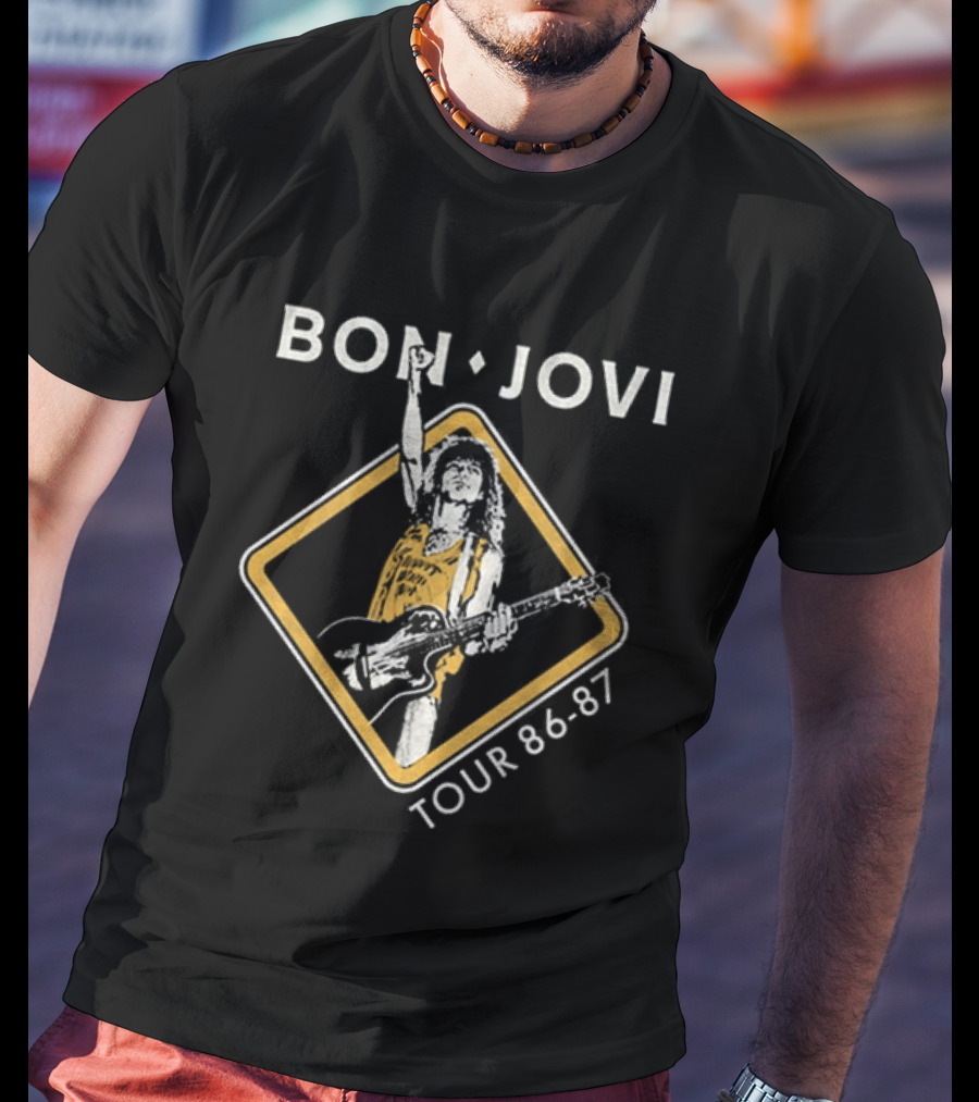 Bon Jovi Slippery When Wet Tour 86 87 T-Shirt