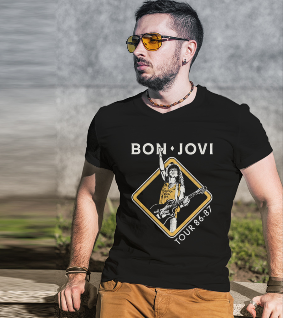 Bon Jovi Slippery When Wet Tour 86 87 T-Shirt