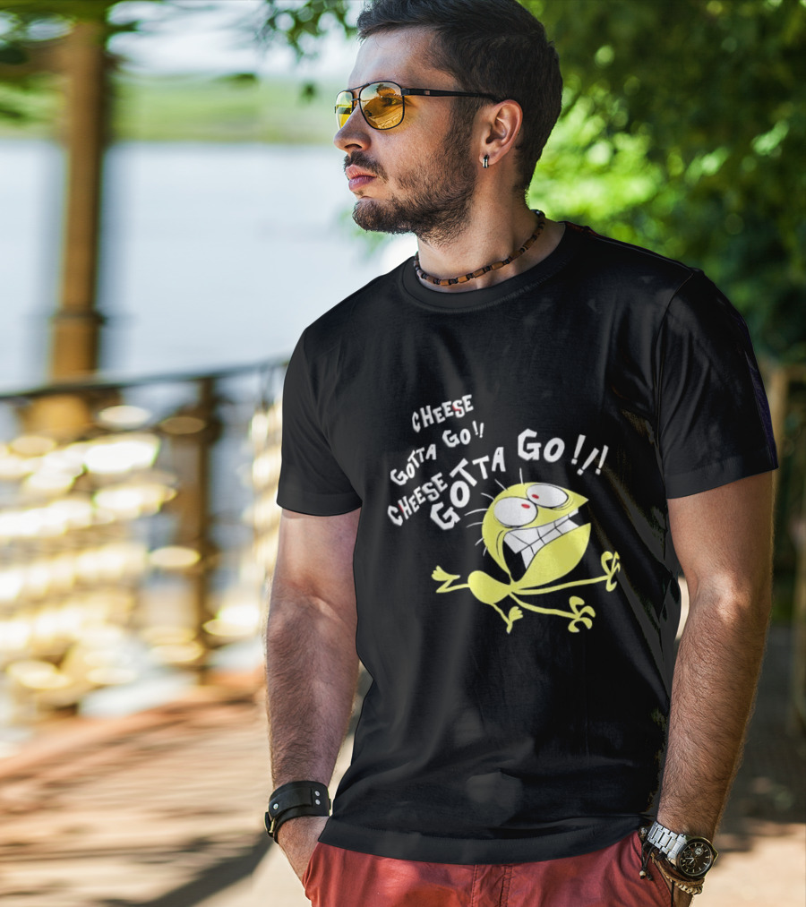 Cheese Gotta Go!! Yellow Cartoon Imaginary Friend T-Shirt