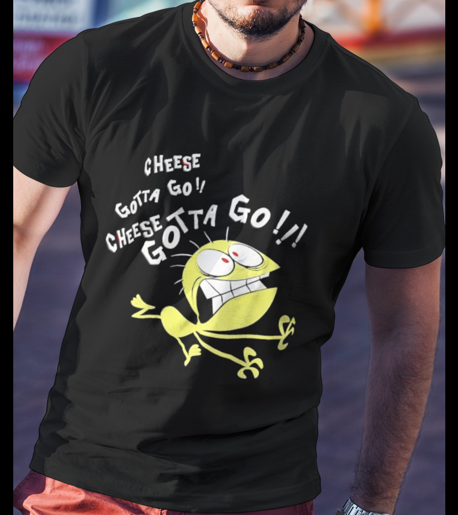 Cheese Gotta Go!! Yellow Cartoon Imaginary Friend T-Shirt