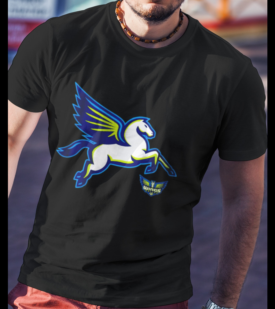 Dallas Wings Pegasus Bold Icon Blue Green T-Shirt