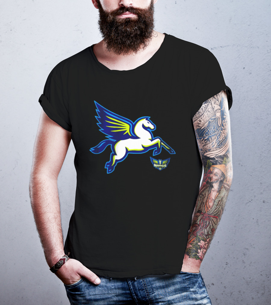 Dallas Wings Pegasus Bold Icon Blue Green T-Shirt
