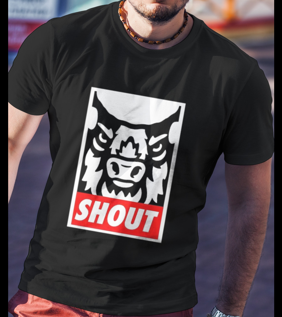Shout Buffalo Bison Stylized Face T-Shirt
