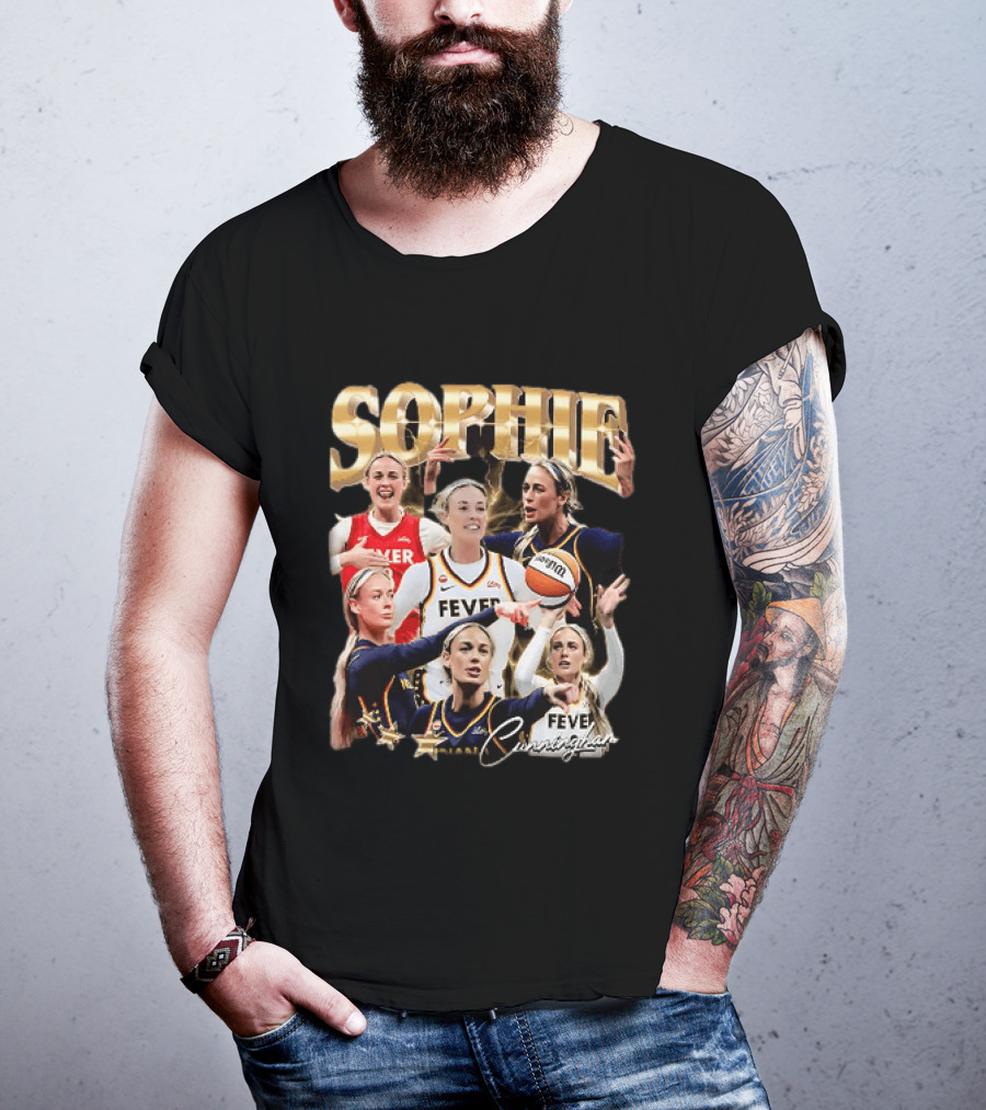 Sophie Cunningham Indiana Fever Basketball Star Collage T-Shirt