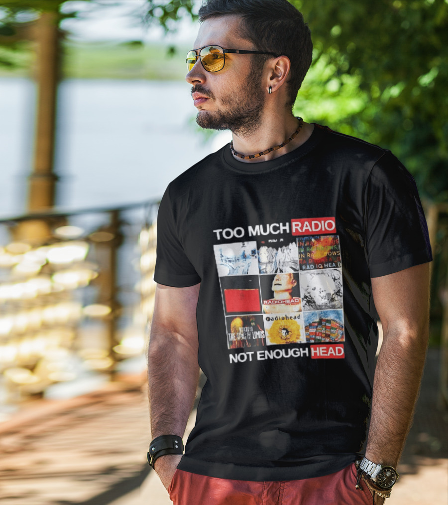 Too Much Radio Not Enough Head Radiohead Album Cover Collage T-Shirt