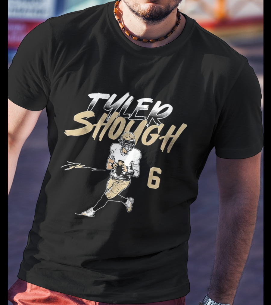 Tyler Shough Number 6 Football Pose T-Shirt