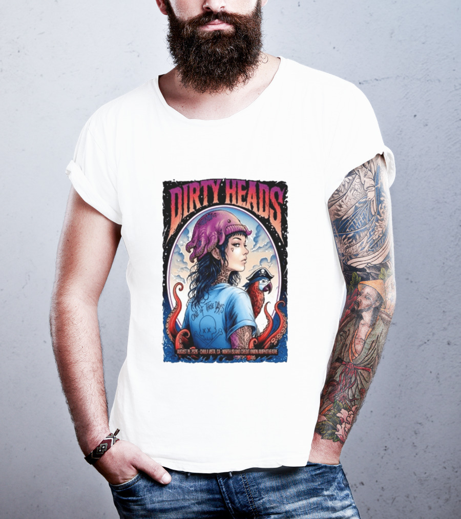Dirty Heads One Of Those Days Pirate Octopus North Island Credit Union Amphitheatre Chula Vista CA Aug 19 2026 T-Shirt
