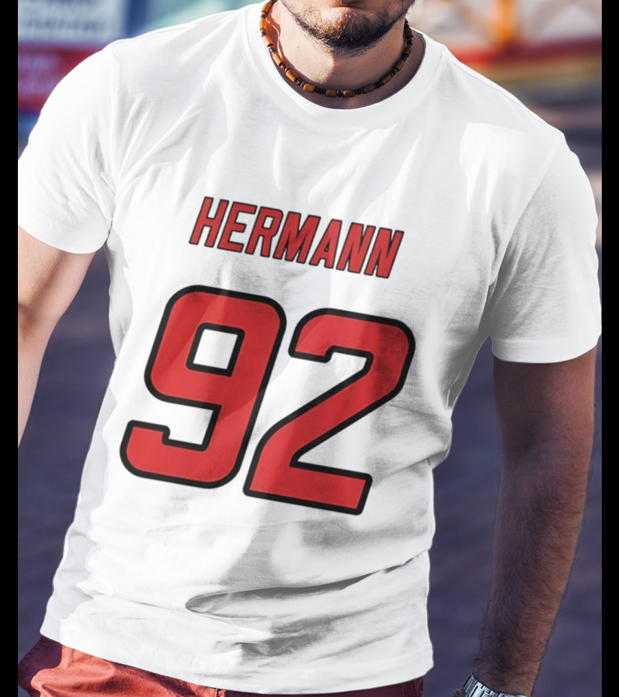 Hermann 92 Red Lettering Athletic Jersey T-Shirt