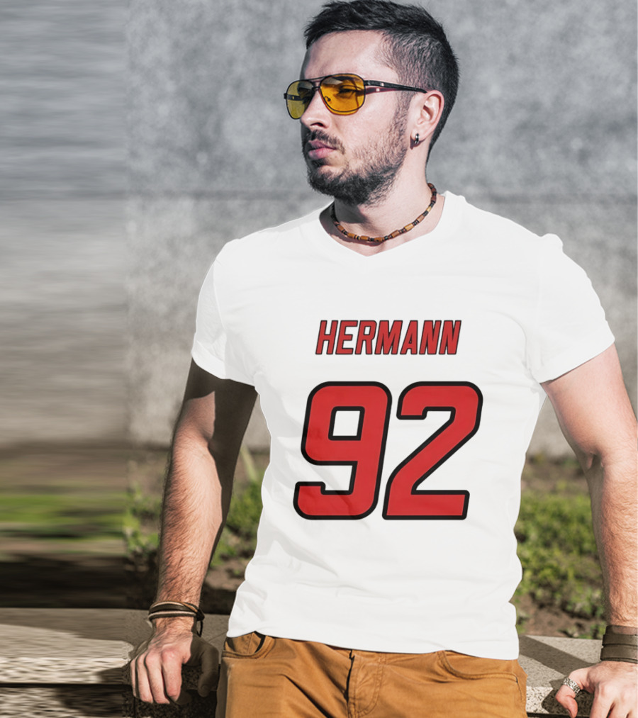 Hermann 92 Red Lettering Athletic Jersey T-Shirt
