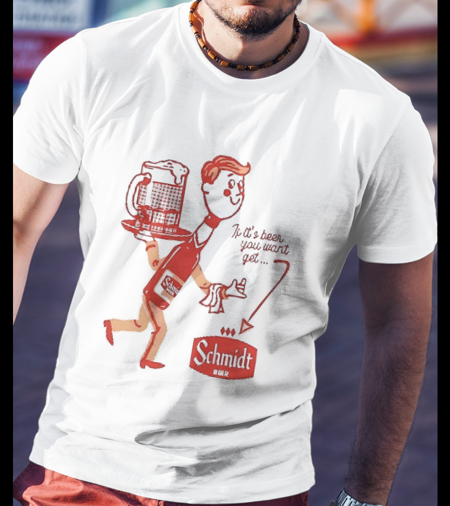 Schmidt Beer Retro Cartoon Character With T-Shirt