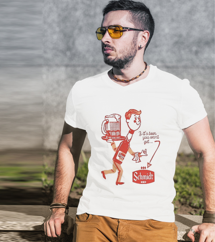 Schmidt Beer Retro Cartoon Character With T-Shirt