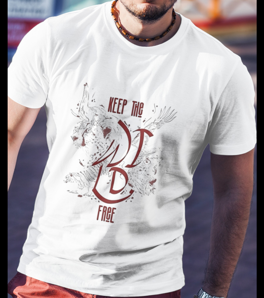 Keep The Wild Free Cheetah Elephant Eagle Wildlife Conservation T-Shirt