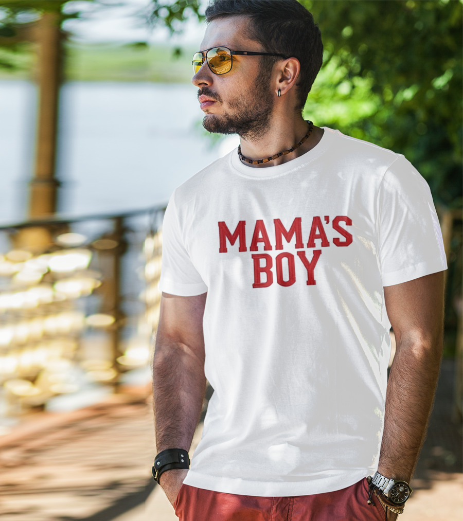 Mama's Boy Red Varsity T-Shirt