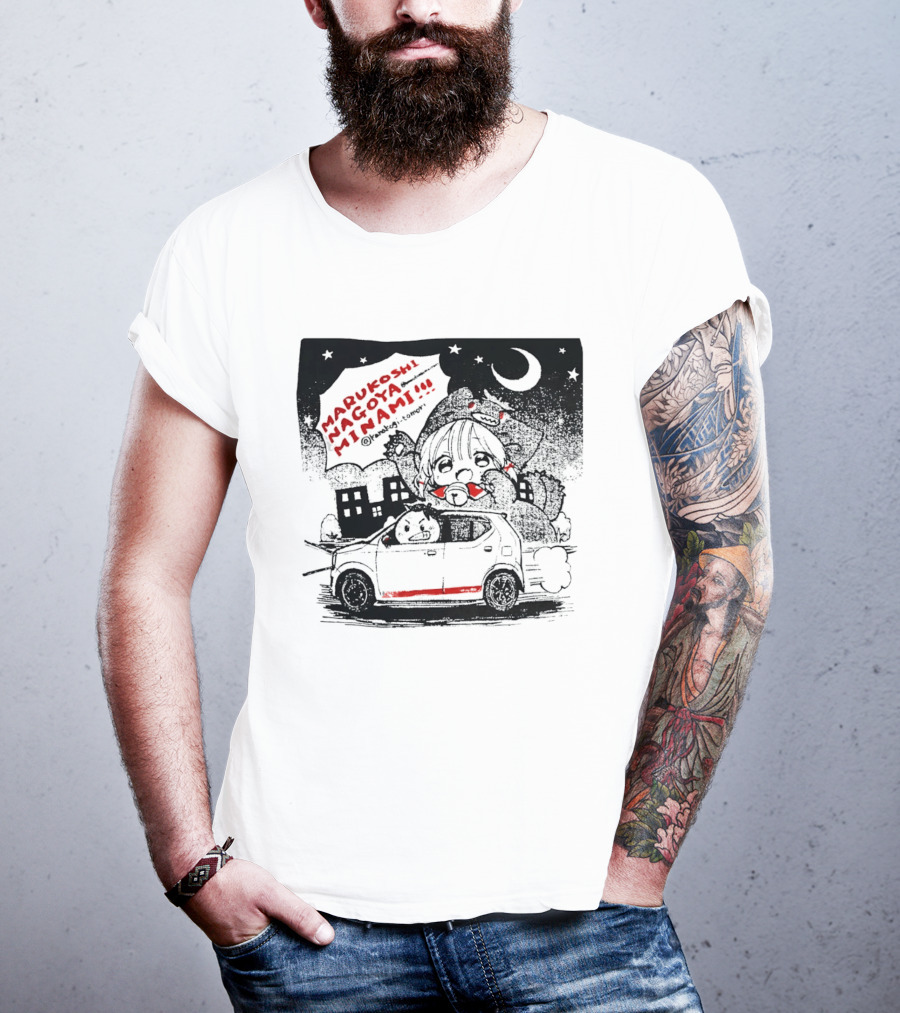 Marukoshi Nagoya Minami Kanakoji Tomori Angry Driver Hatchback Car Manga Style Night Scene T-Shirt